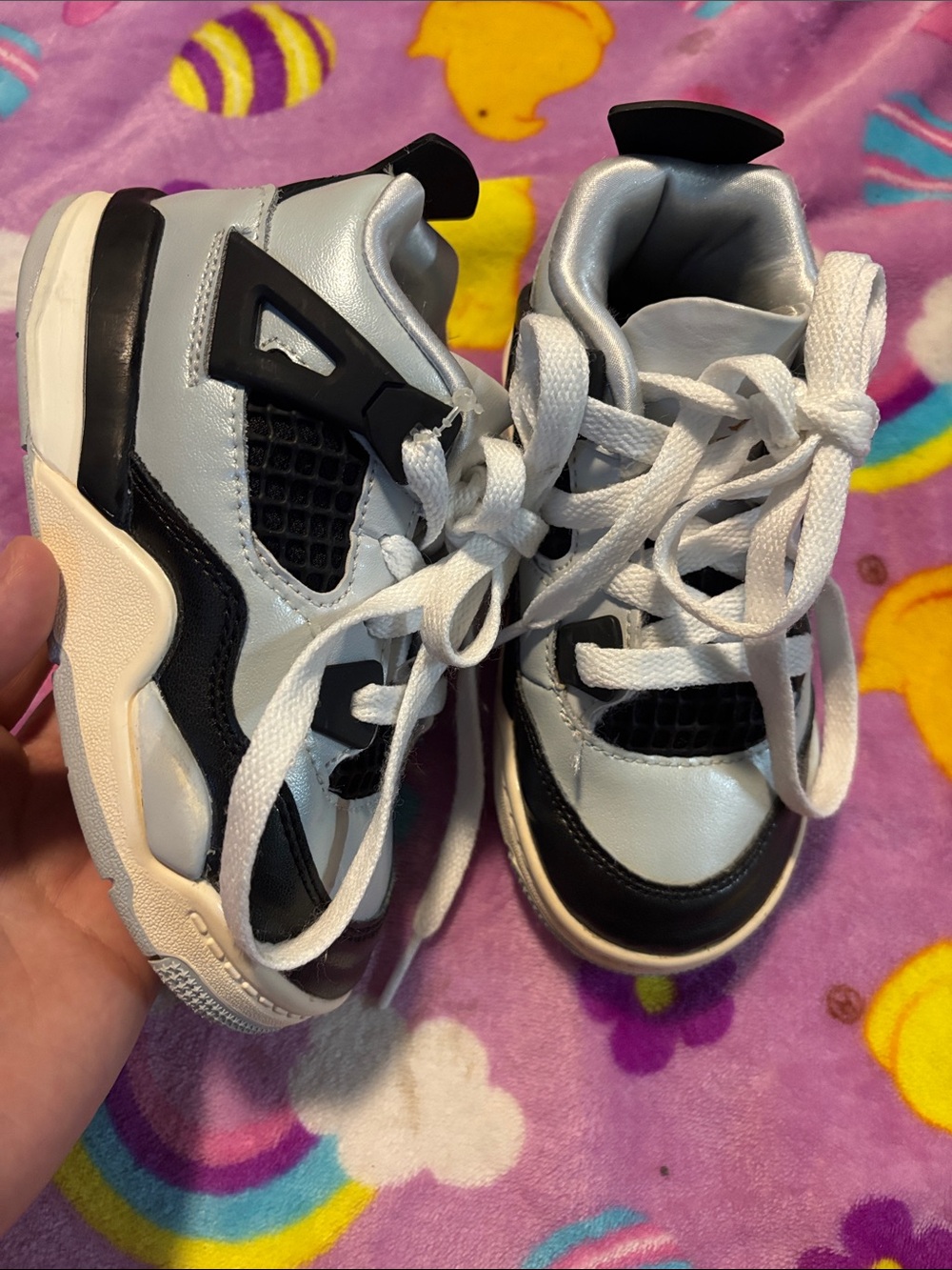 Jordan Kids Black and White High-Top Sneakers